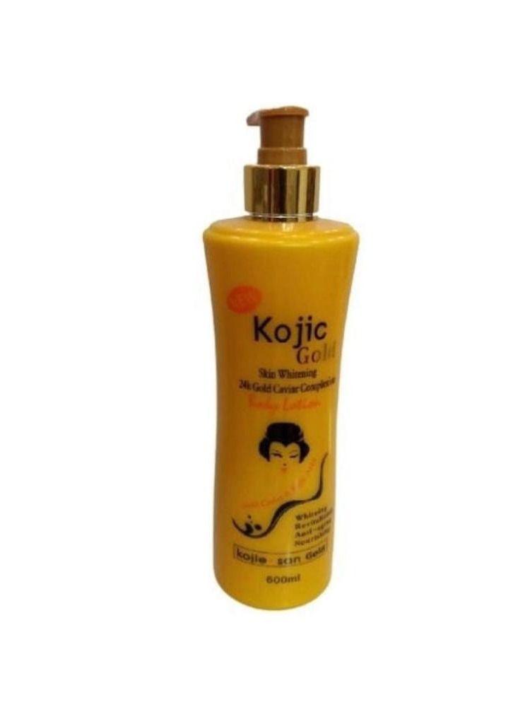 kojic gold body lotion for lightening and whitening - 24 karat gold - 600 ml - Image 1