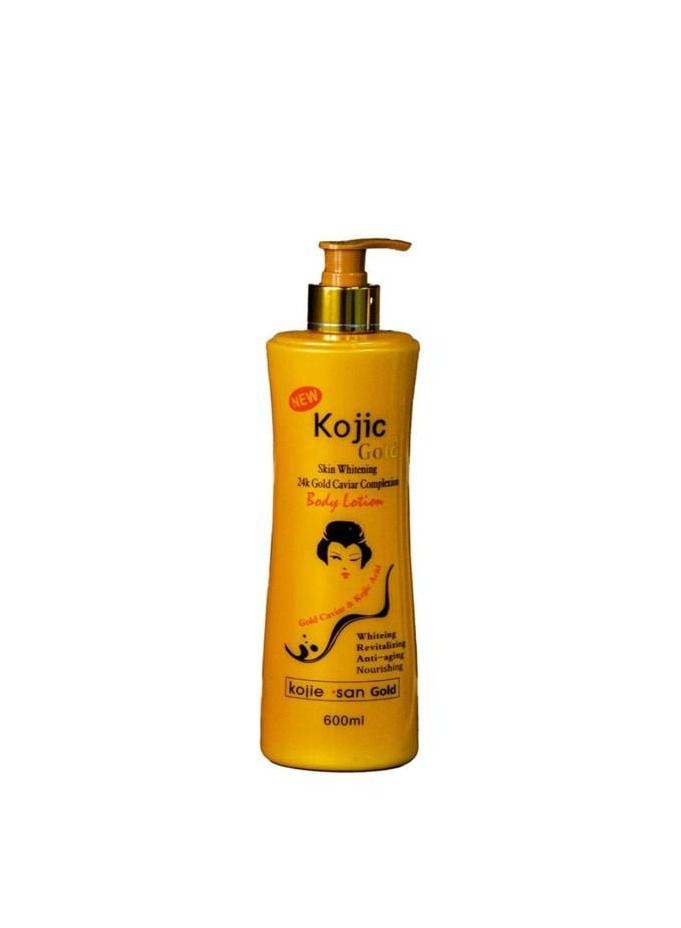 kojic gold body lotion for lightening and whitening - 24 karat gold - 600 ml - Image 2