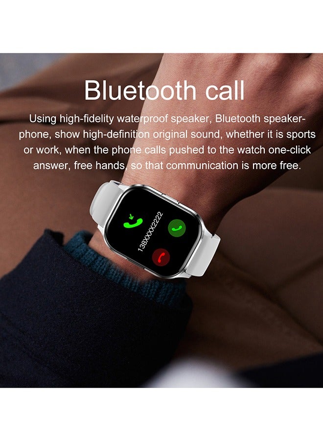 RollsTimi  Men's Smart Watch Women 2.01" AMOLED Waterproof Smartwatch,Fitness Tracker with Heart Rate Blood Pressure Sleep Monitor Activity Tracker for Android and iPhone - Silver - Image 3