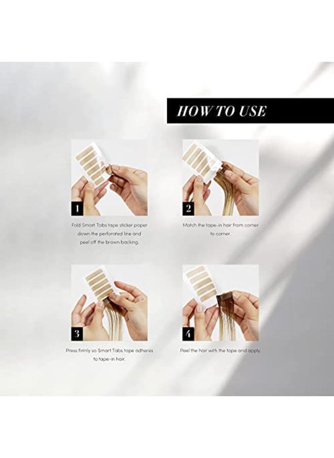 The Hair Shop Smart Tabs Tape-In Hair Extension Tape - Professional Strong No-Residue Bonding Double-Sided Replacement Tape For 100% Remy Human Hair Extensions, 60 Tabs (4 Cm X 0.9 Cm)  - Image 2