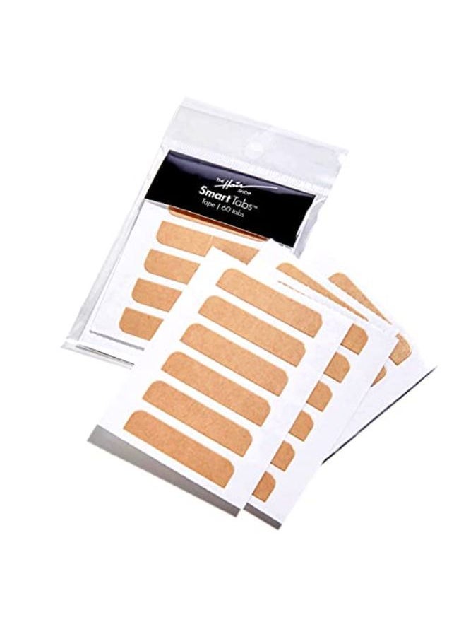 The Hair Shop Smart Tabs Tape-In Hair Extension Tape - Professional Strong No-Residue Bonding Double-Sided Replacement Tape For 100% Remy Human Hair Extensions, 60 Tabs (4 Cm X 0.9 Cm)  - Image 1