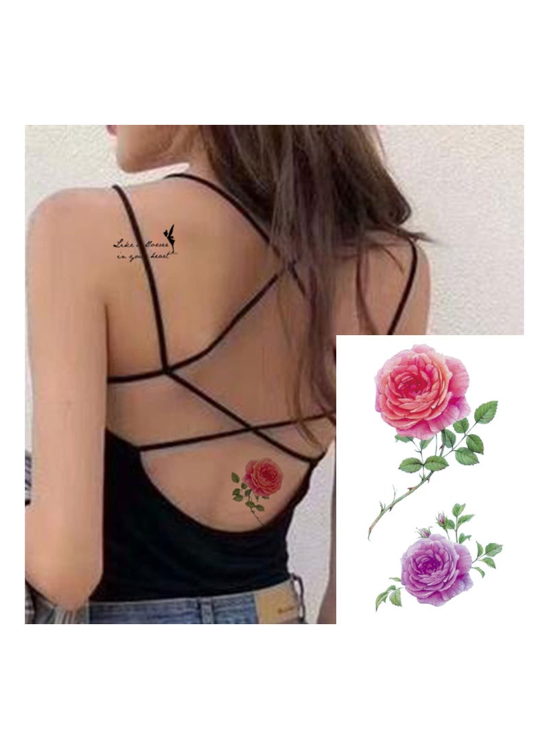 Generic 60 Sheets Waterproof Floral Body Art Temporary Tattoo Stickers for Women - Stylish Flower Designs for Creative Self-Expression and Unique Body Decoration.  - Image 2