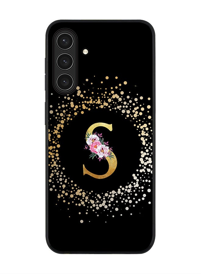 Stylizedd For Samsung Galaxy A17 / A17 4G Case,Slim fit Camera Protection, Shockproof Thin Phone cover  - Custom Monogram Floral - S ( Black )