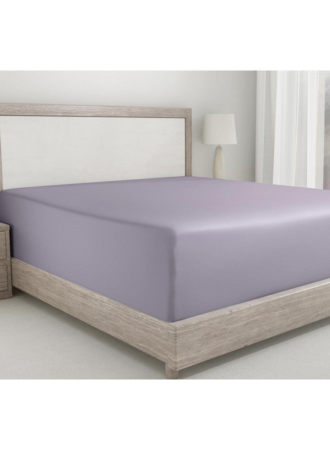 California Design Den California Design Den Queen Fitted Sheet Deep Pocket, Soft 400 Thread Count 100% Cotton Sateen, Deep Pocket, No Pop-Off Elastic, Durable Fitted Sheet Only (Queen, Dusky Lavender Gray) - Image 1