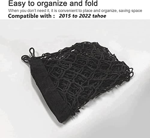 Leezhen Car Rear Cargo Net, Adjustable Elastic Storage Organizer Net, Trunk Cargo Storage Net Compatible with 2015 2016 2017 2018 2019 2020 2021 2022 2023 2024 2025 Chevy Tahoe Suburban Gmc Yukon - Image 3