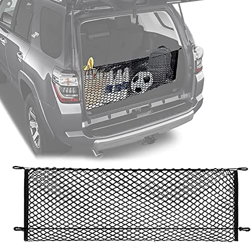 Leezhen Car Rear Cargo Net, Adjustable Elastic Storage Organizer Net, Trunk Cargo Storage Net Compatible with 2015 2016 2017 2018 2019 2020 2021 2022 2023 2024 2025 Chevy Tahoe Suburban Gmc Yukon - Image 1