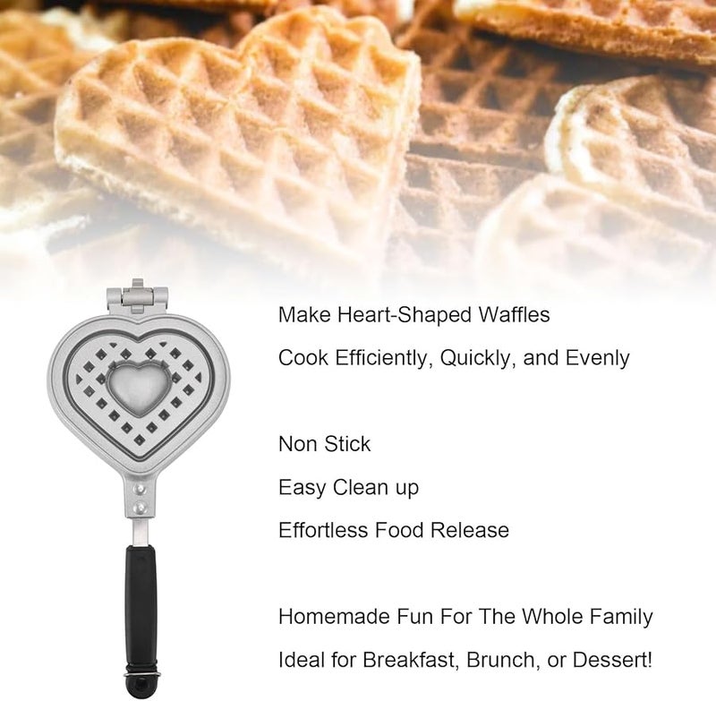 Mini Heart Waffle Maker Non Stick Double Sided Heating for Breakfast Dessert Kids - Image 4