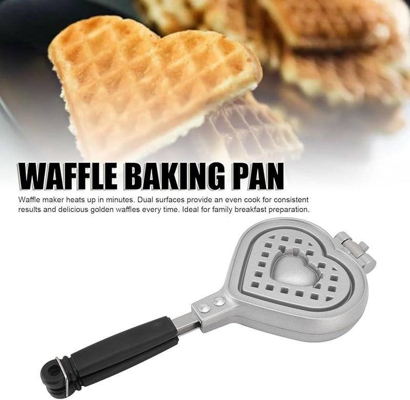 Mini Heart Waffle Maker Non Stick Double Sided Heating for Breakfast Dessert Kids - Image 5