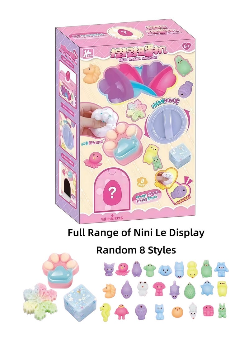 Mini Claw Machine for Kids, Home Use Doll Grabber with 8 Random Squishy Eggs, Blind Box Toy Gift for Boys and Girls Squeeze and Play - Image 1
