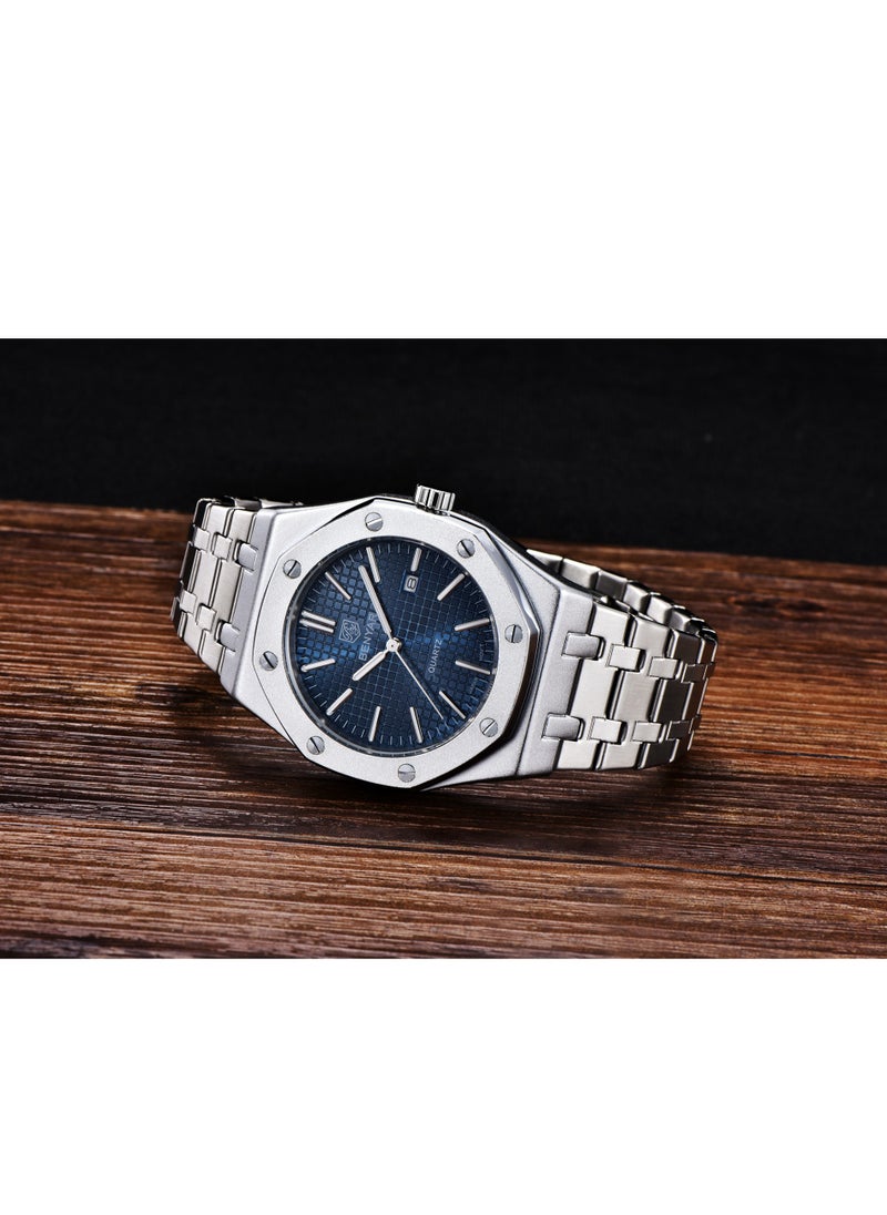 BENYAR - Watches for Men Watch Luxury Stainless Steel Quartz Water Resistant Watch 5156SIBU - Image 1