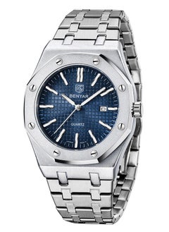 BENYAR Watches for Men Watch Luxury Stainless Steel Quartz Water Resistant Watch 5156SIBU  - Image 1
