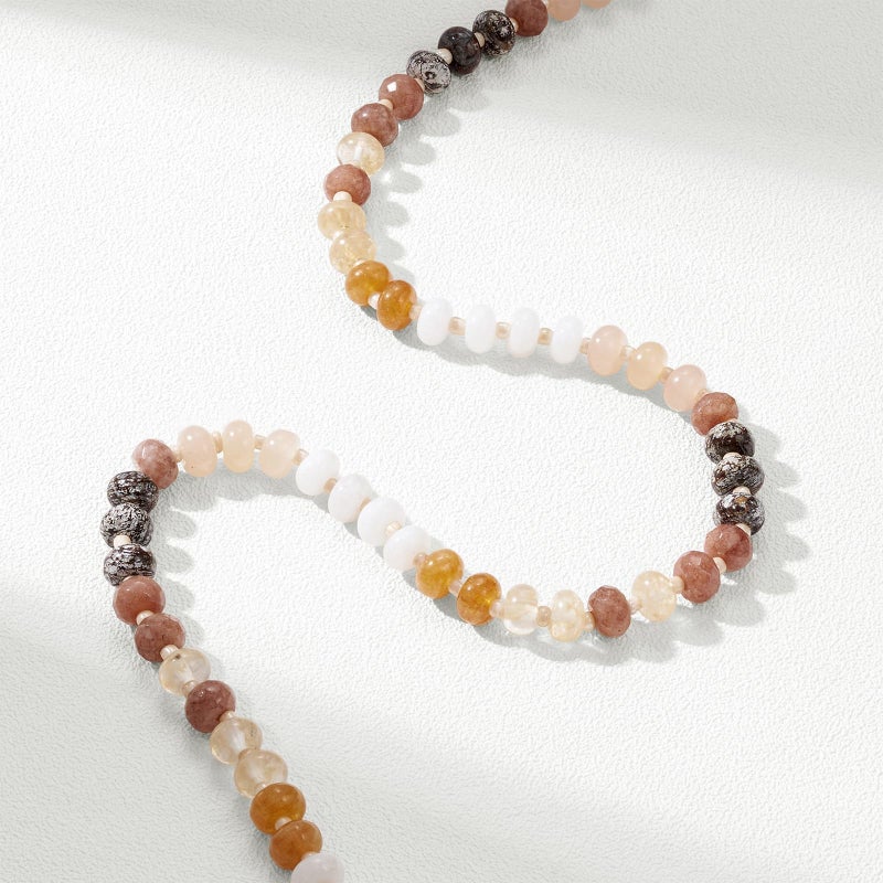 KissYan Beaded Necklaces for Women, Gemstone Bead Boho Choker, Natural Stone Handmade Fashion Autumn Winter Jewelry Gifts Rolling Dunes - Image 5