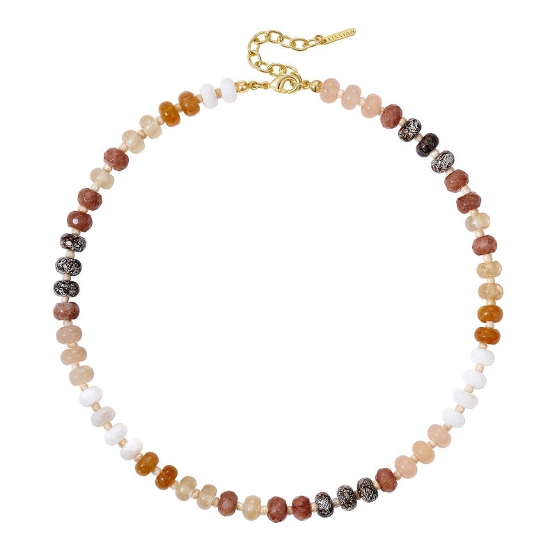 KissYan Beaded Necklaces for Women, Gemstone Bead Boho Choker, Natural Stone Handmade Fashion Autumn Winter Jewelry Gifts Rolling Dunes - Image 1