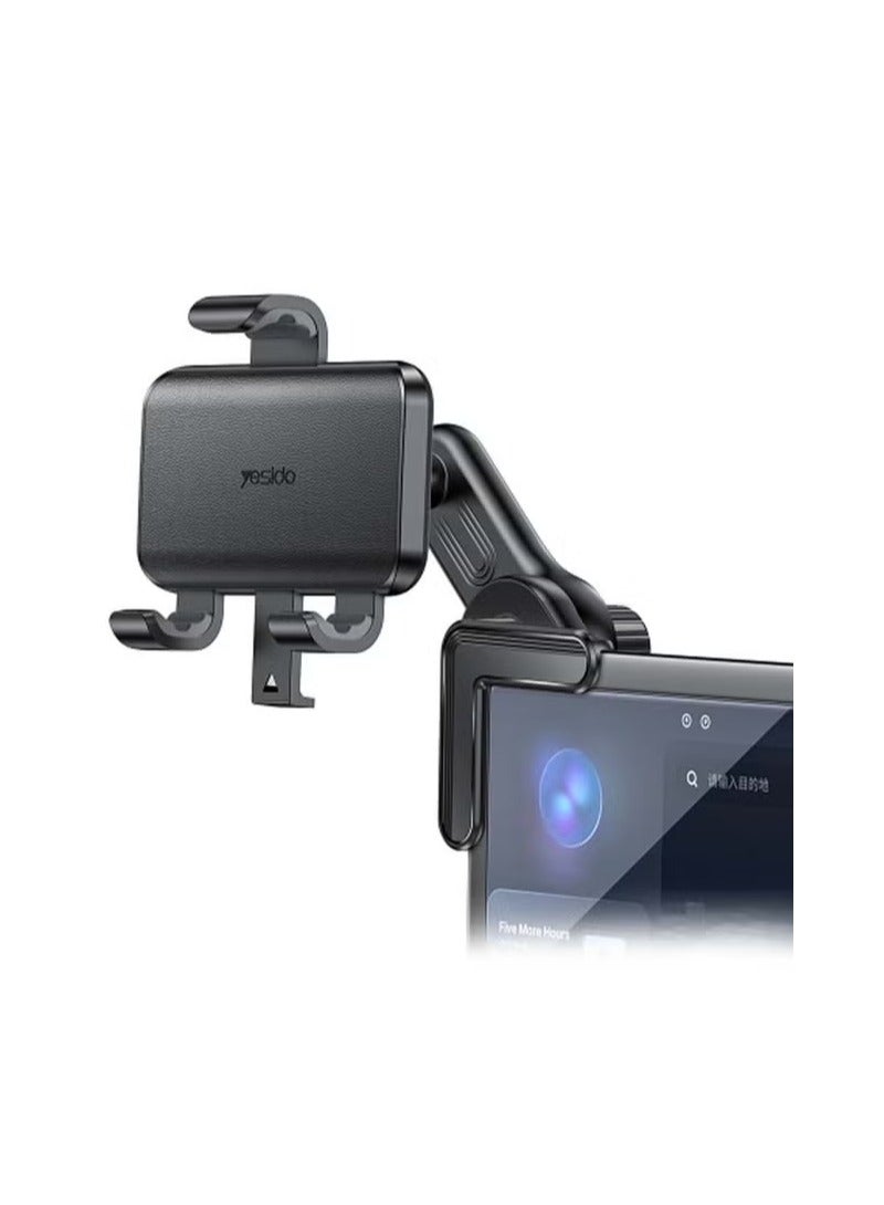 Yesido C250 Phone Mount for Car Floating Screen Phone Clamp Holder 360 Degree Rotation  Black - Image 1