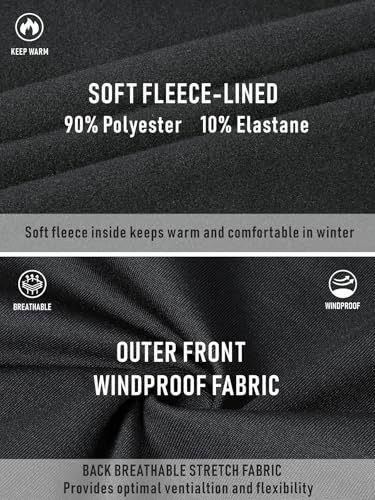 qualidyne Men's Winter Cycling Jacket Thermal Fleece Lined Windproof Softshell Warm Biking Running Hiking Coat with Pockets - Image 5