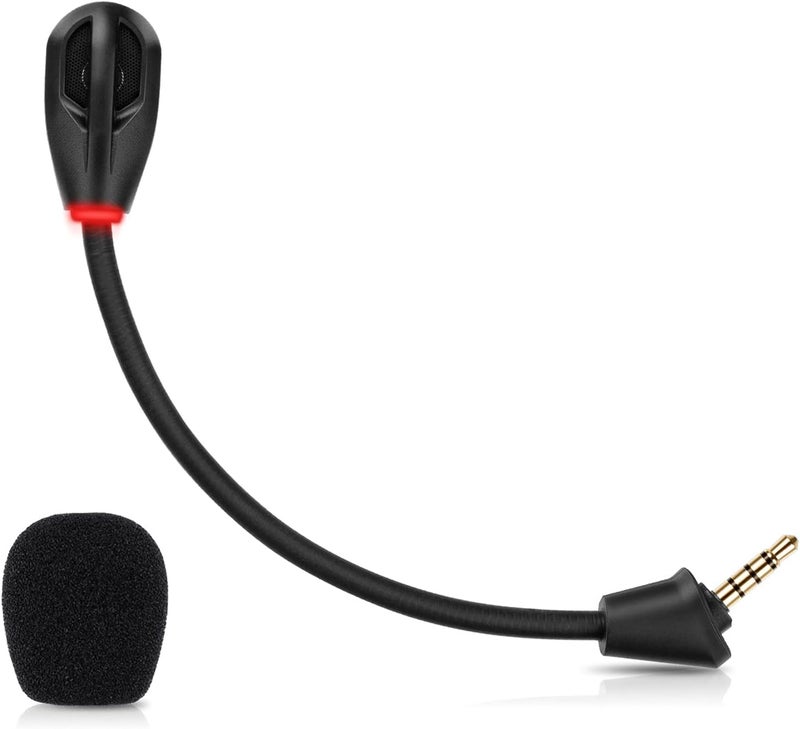 weishan Microphone Replacement for Kingston HyperX Cloud II Wireless Gaming Headset, Detachable Mic Boom with LED Mute Indicator on PC PS5 PS4 Xbox Series X/S - Image 1