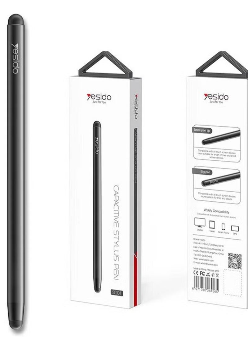 Yesido ST01 S02 S04 Double-Headed Passive Stylus Pen – High Precision Capacitive Touch Screen Pen for Tablets, PCs & Smartphones – Smooth Writing & Drawing, No Batteries Required - Image 1
