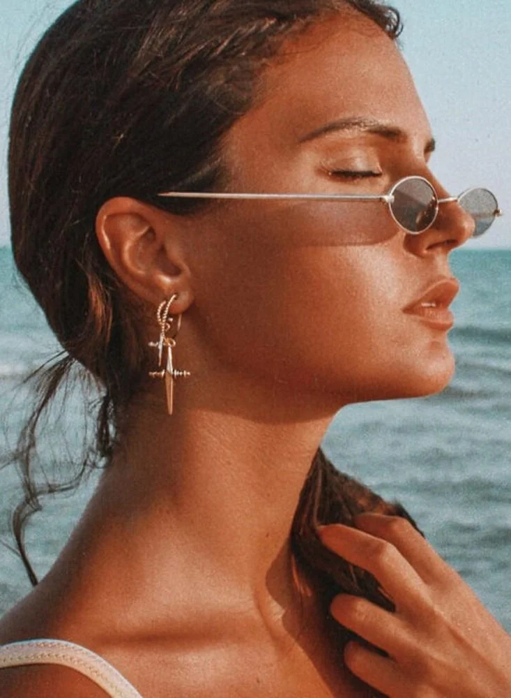 LUV AJ Cross Earrings - Gold