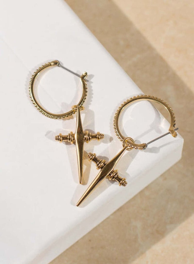 LUV AJ Cross Earrings - Gold - Image 1