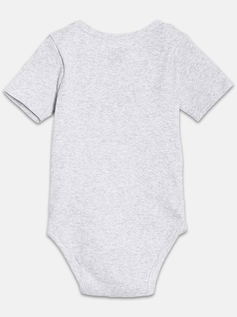 Broon Infant Girls Grey and Light Green Printed Pure Organic Cotton Bodysuit Pack of 2 - Image 4