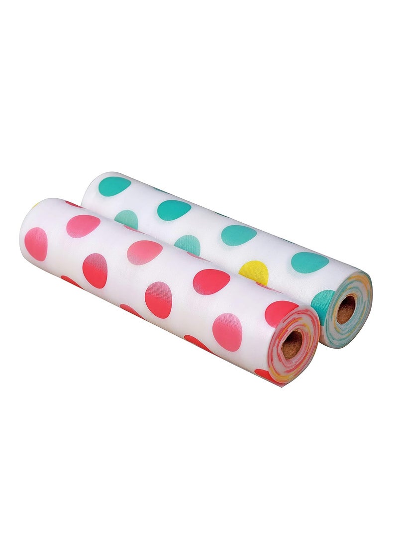 Maharsh Maharsh Printing Antibacterial Cabinet Plastic Polka Dot Foam Household Wardrobe Moisture Drawer Pad Waterproof Non-Slip Paper Kitchen Cupboard Liners Roll Mat(Multicolour) (2, 30x300)  - Image 2
