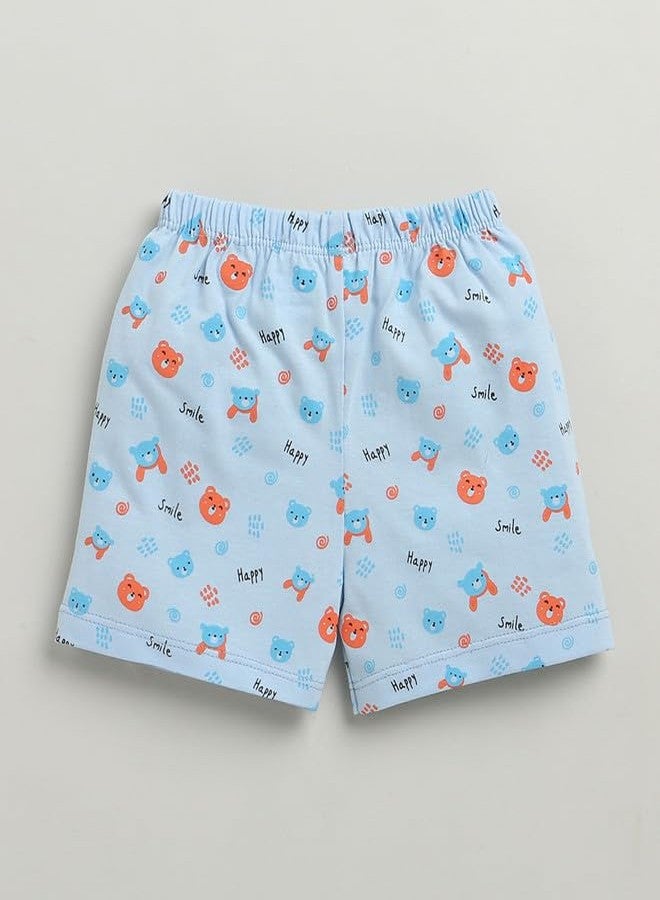 BUMZEE Baby Boys Cotton Half Sleeves Jabla & Short Set Sky Blue - 0-3 Months (Peb10195B-sbl) - Image 5