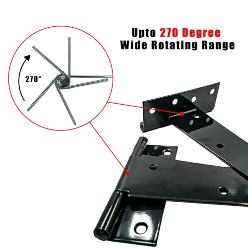 MLHpeak T-Strap Shed Hinge Gate Strap Heavy Duty Hinge Door Barn Gates Hinges (6, 8 inch) - Image 3