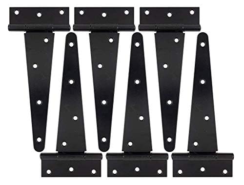 MLHpeak T-Strap Shed Hinge Gate Strap Heavy Duty Hinge Door Barn Gates Hinges (6, 8 inch) - Image 2