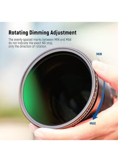 Neewer Neewer 77mm Variable ND Filter ND3-ND1000, 1.5-10 Limited Stops Neutral Density Filter with HD Optical Glass & Double Sided 30 Layer Nano Coatings, Water Repellent/Scratch Resistant/Aluminum Frame  - Image 3