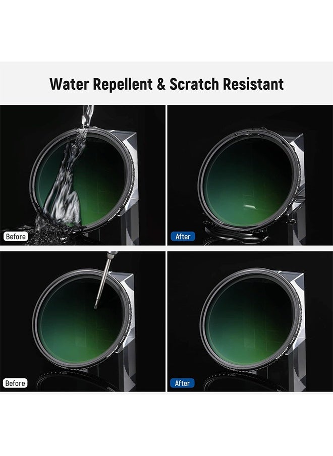 Neewer - Neewer 77mm Variable ND Filter ND3-ND1000, 1.5-10 Limited Stops Neutral Density Filter with HD Optical Glass & Double Sided 30 Layer Nano Coatings, Water Repellent/Scratch Resistant/Aluminum Frame - Image 1