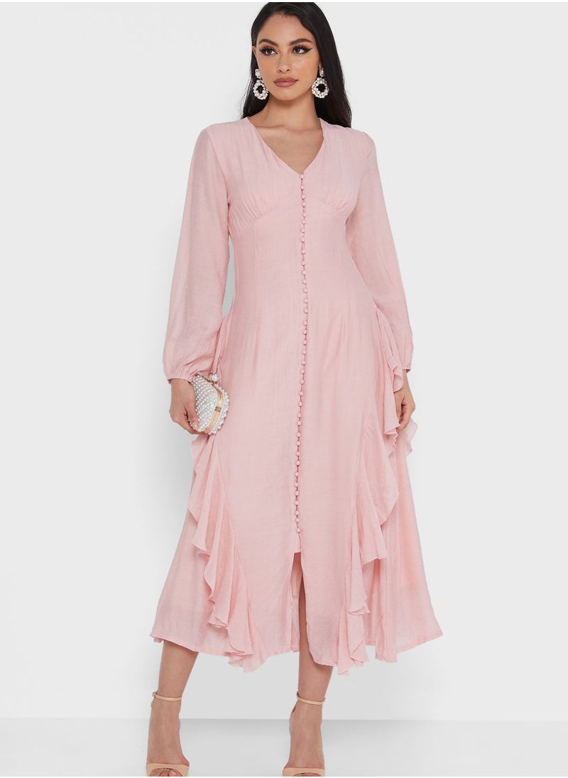 Khizana Ruffled Button-Down Dress  - Image 4