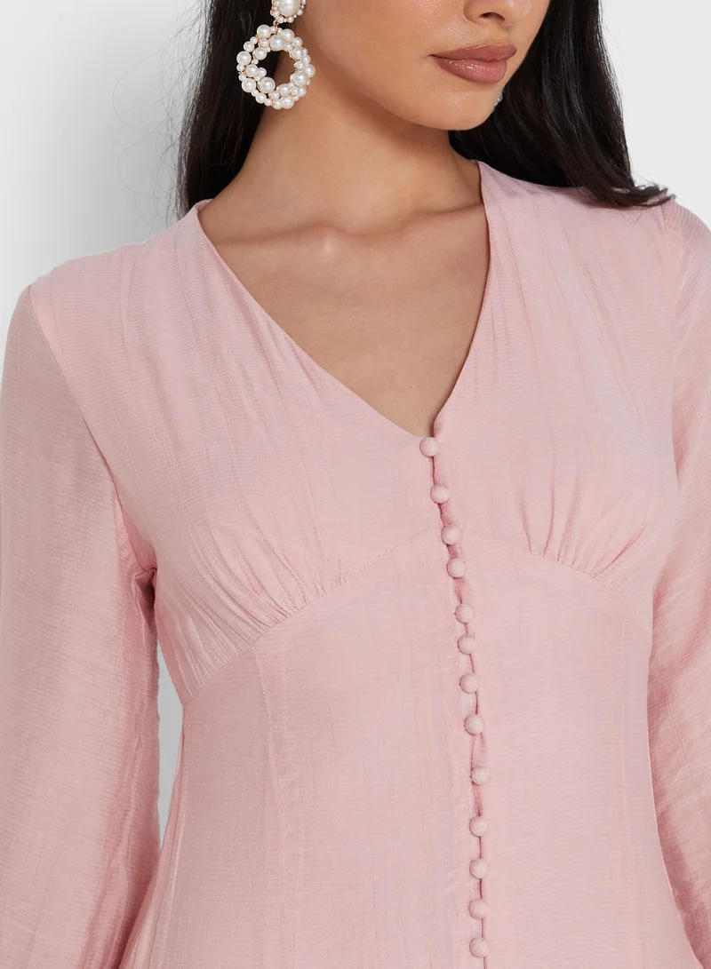 ELLA Ruffled Button-Down Dress