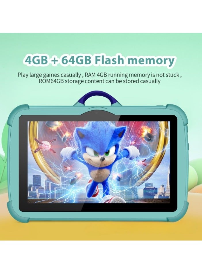 AROAQ C8 7 Inch Kids Tablet, 4GB RAM 64GB ROM Dual Camera Kids Touch Screen Pad, Anti Fall Shock Proof Octa Core Process Children Gaming Tablet Pc For Boys And Girls, (1pc, Orange) - Image 2