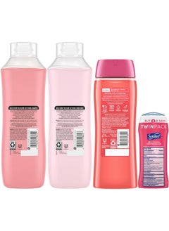 Suave Body Wash 2-Pack, Shampoo & Conditioner + Antiperspirant Deodorant 2-Pack, Wild Cherry Blossom Bundle (6 Piece Set)  - Image 2