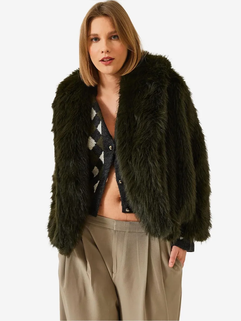 Bianco Lucci LUCCI Faux-Fur Coat