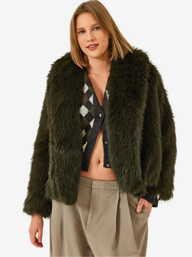Bianco Lucci LUCCI Faux-Fur Coat