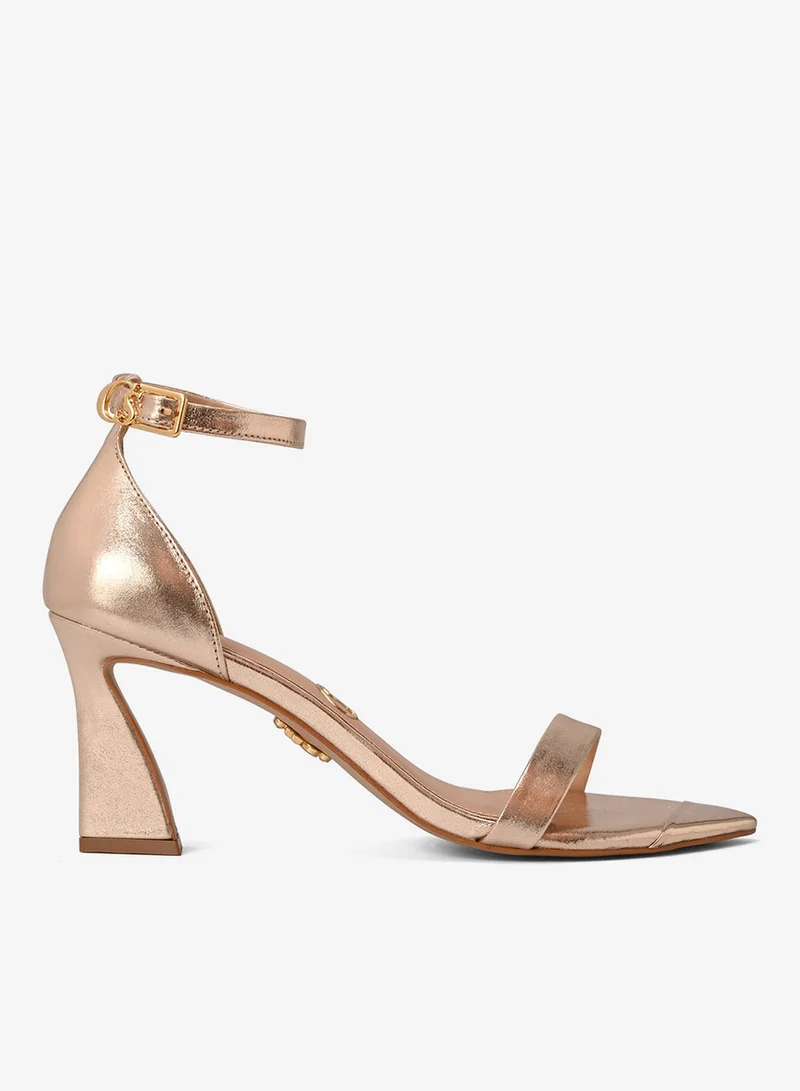 Carmen Steffens Gold Metal Detail Sandal