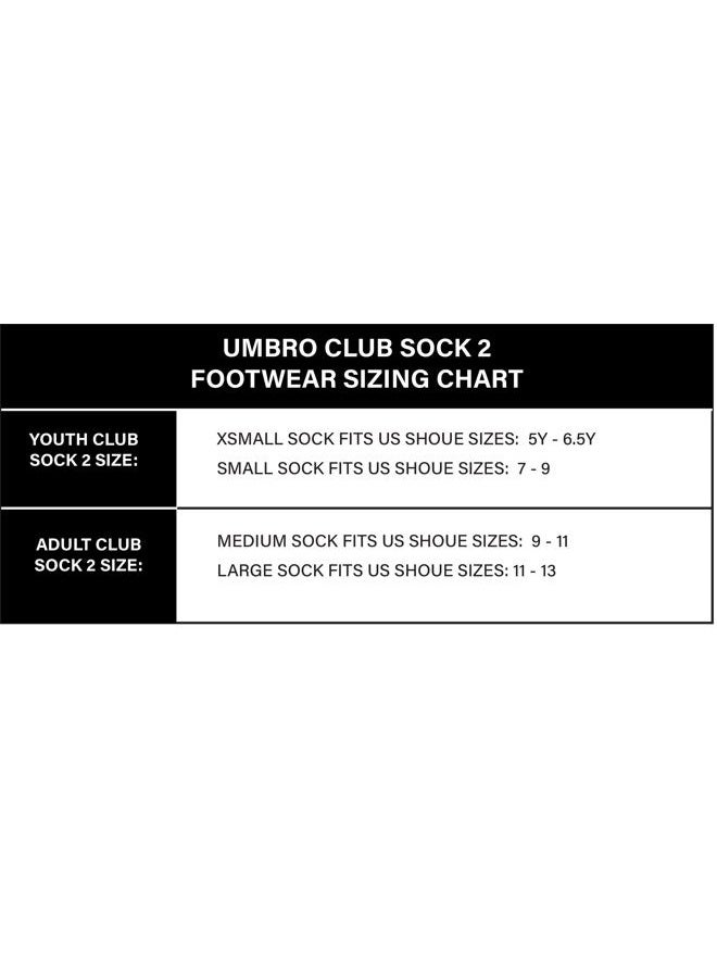 umbro Men's Club II Soccer Socks, White, M - Image 2