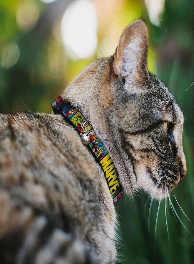 Buckle Down Cat Collar Breakaway Marvel Retro Comic Panels Black Yellow 8 to 12 Inches 0.5 Inch Wide - Image 2