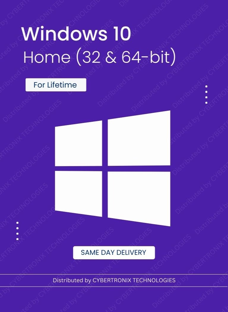 Windows 10 Home (32 and 64 bit) for Lifetime | Digital License | SAME DAY DELIVERY
