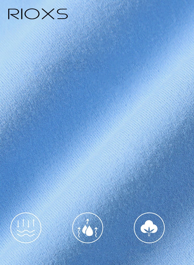 RIOXS Women's Sports Bra, Double-Strap High-Support Cross-Back Design, Yoga Fitness Sports Bra, Wide-Band Wire-Free Anti-Bounce Sports Top，Sinatra Blue - Image 4