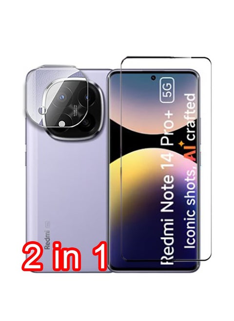 2 in 1 For Redmi Note 14 Pro+ 5G Screen  Camera Protection - High transparency full coverage security protector