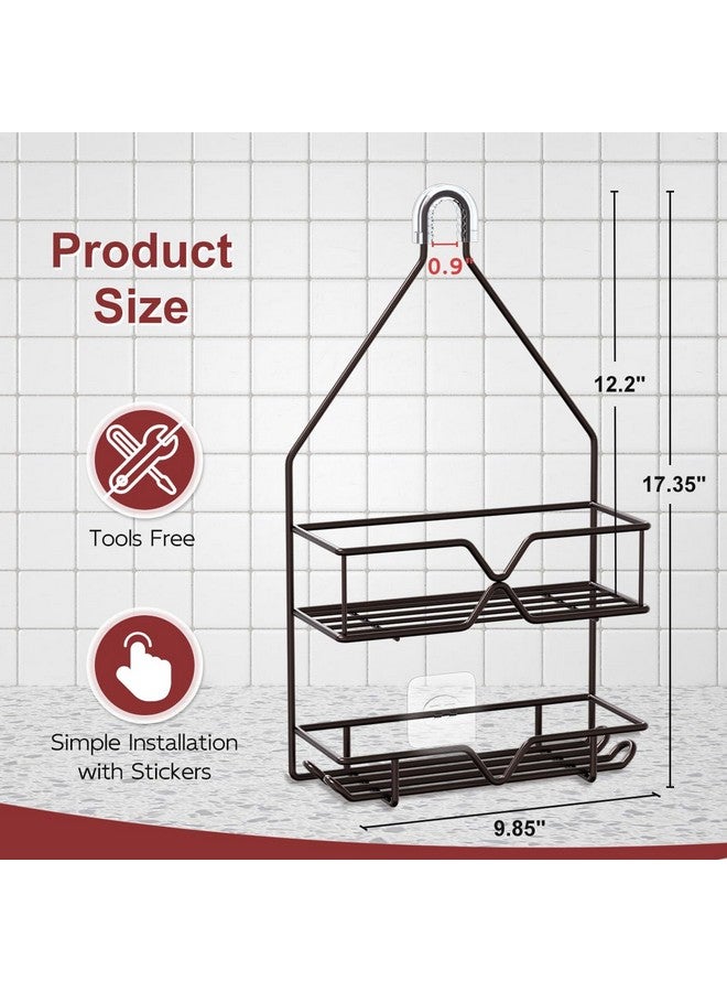 TreeLen TreeLen Shower Caddy Over Shower Head Hanging Bathroom Caddy for Shower Organizer 4 Hooks Shampoo Holder-Bronze  - Image 3