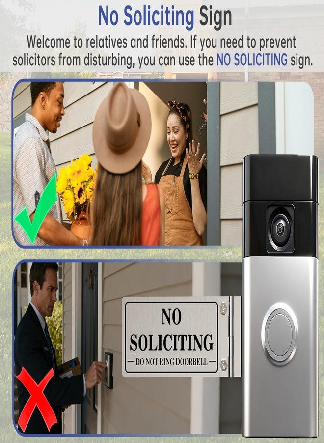 MtMinn Metal Doorbell Cover No Soliciting Sign for House & Front Door, Flipable No Soliciting Sign for Ring Doorbell, Easy to Mount, Great Gift for Home Officers and Exhausted Moms with Sleeping Baby(Left) - Image 4