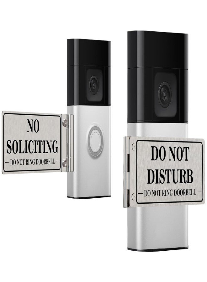 MtMinn Metal Doorbell Cover No Soliciting Sign for House & Front Door, Flipable No Soliciting Sign for Ring Doorbell, Easy to Mount, Great Gift for Home Officers and Exhausted Moms with Sleeping Baby(Left) - Image 1