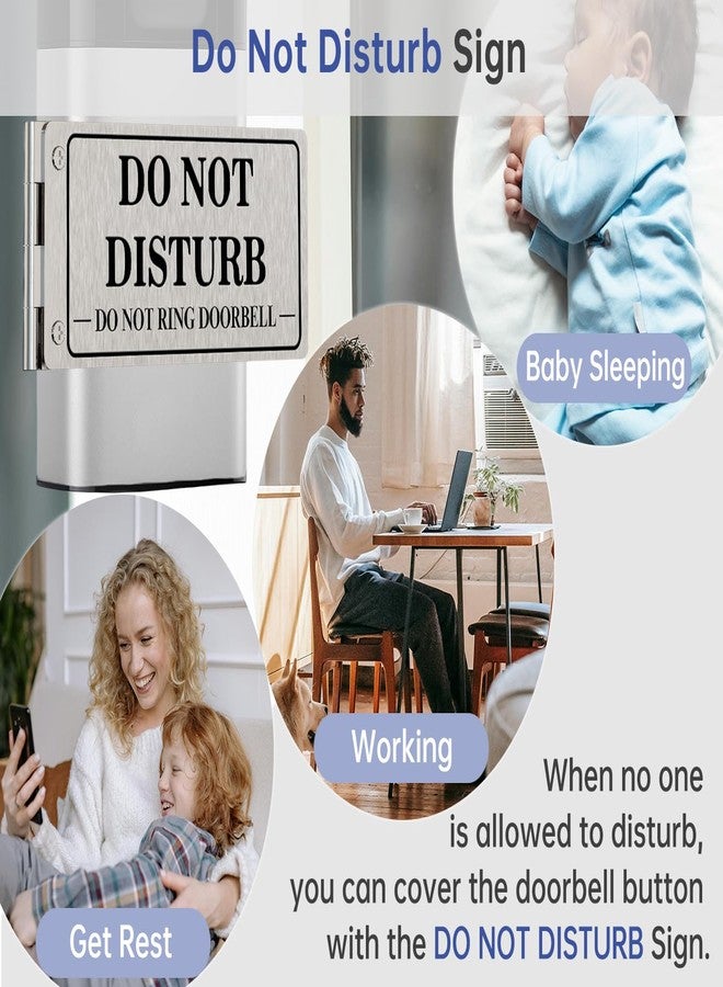 MtMinn Metal Doorbell Cover No Soliciting Sign for House & Front Door, Flipable No Soliciting Sign for Ring Doorbell, Easy to Mount, Great Gift for Home Officers and Exhausted Moms with Sleeping Baby(Left) - Image 3