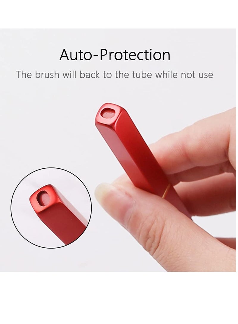 KASTWAVE 3 Pcs Lip Brushes, Aluminum Tube Retractable Lip Brush, Ladies Makeup Lipstick Lip Gloss Applicator, Lipstick Brush Supplies for Beauty (Black+Silver+Red) - Image 2