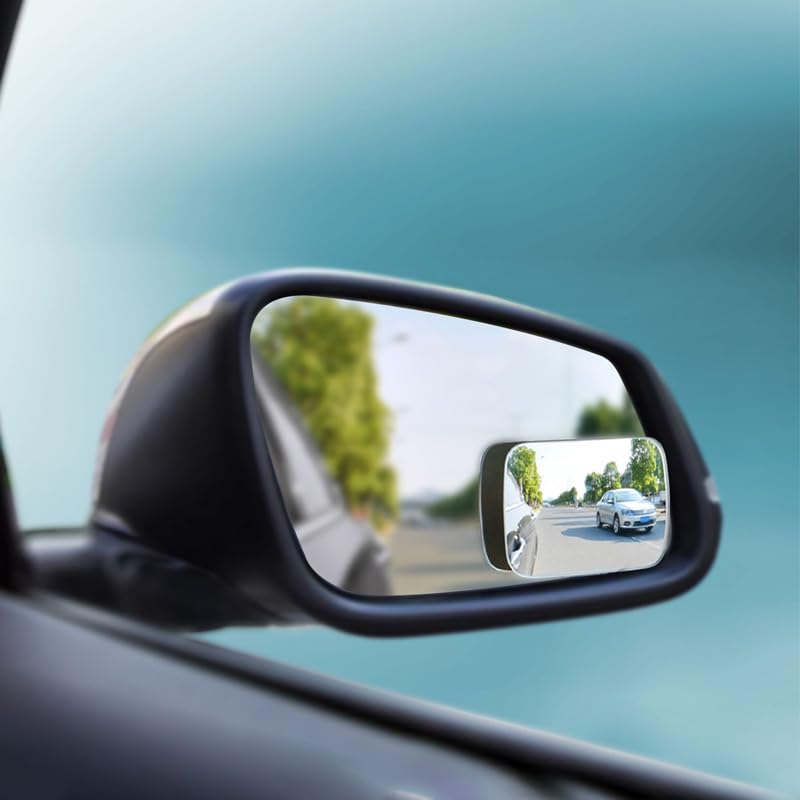 Woscher W1657 Blind Spot Mirror for Car, Rear View Convex Mirror Car Accessories Exterior, Stick On Frameless Mirror Fits All Cars(Set of 2, Rectangular) - Image 2