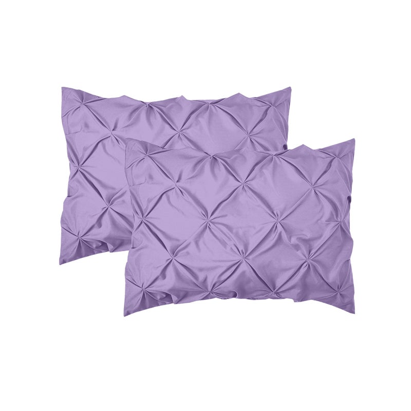 Elegant Comfort Elegant Comfort 2-Pack Sham Set Pinch Pleat Design  1500 Premium Hotel Quality Microfiber  Stylish Design-Easy Care  Wrinkle and Stain Resistant  2-Piece Sham Set  Pleated King  Lilac  - Image 1