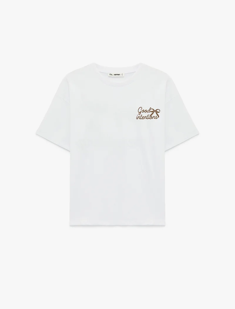 Koton  Back Printed Short Sleeves Oversized T-Shirt for Women | Best Price UAE